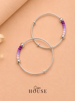 925 Silver Lavendar Spiral Adjustable Baby Bangle