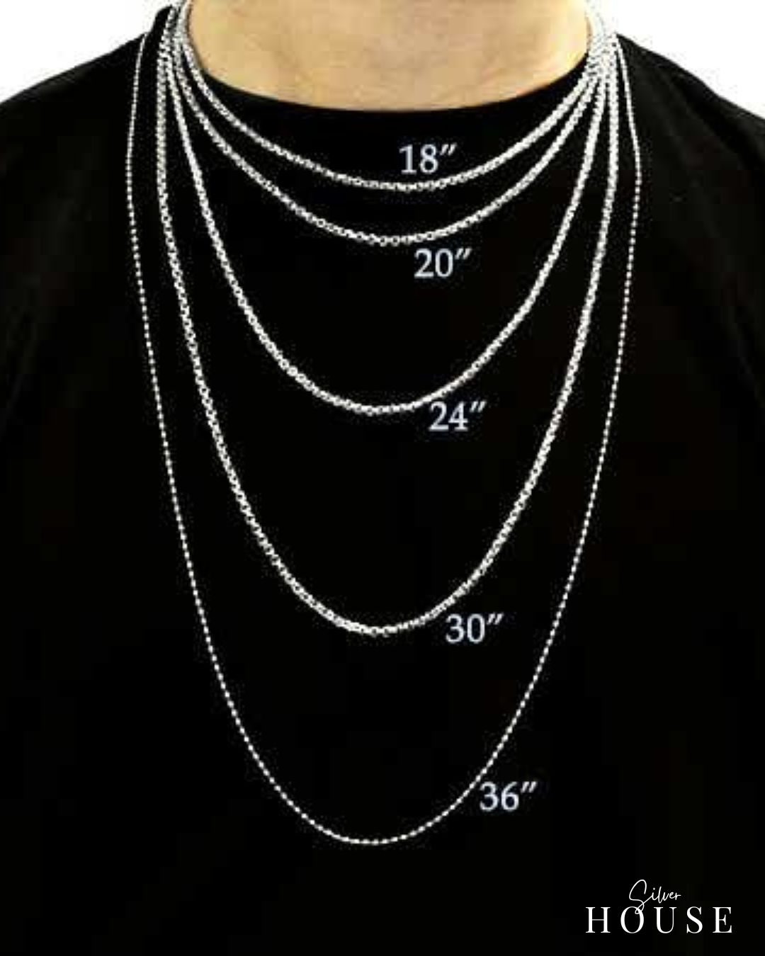 Men's chain size chart - Silver House