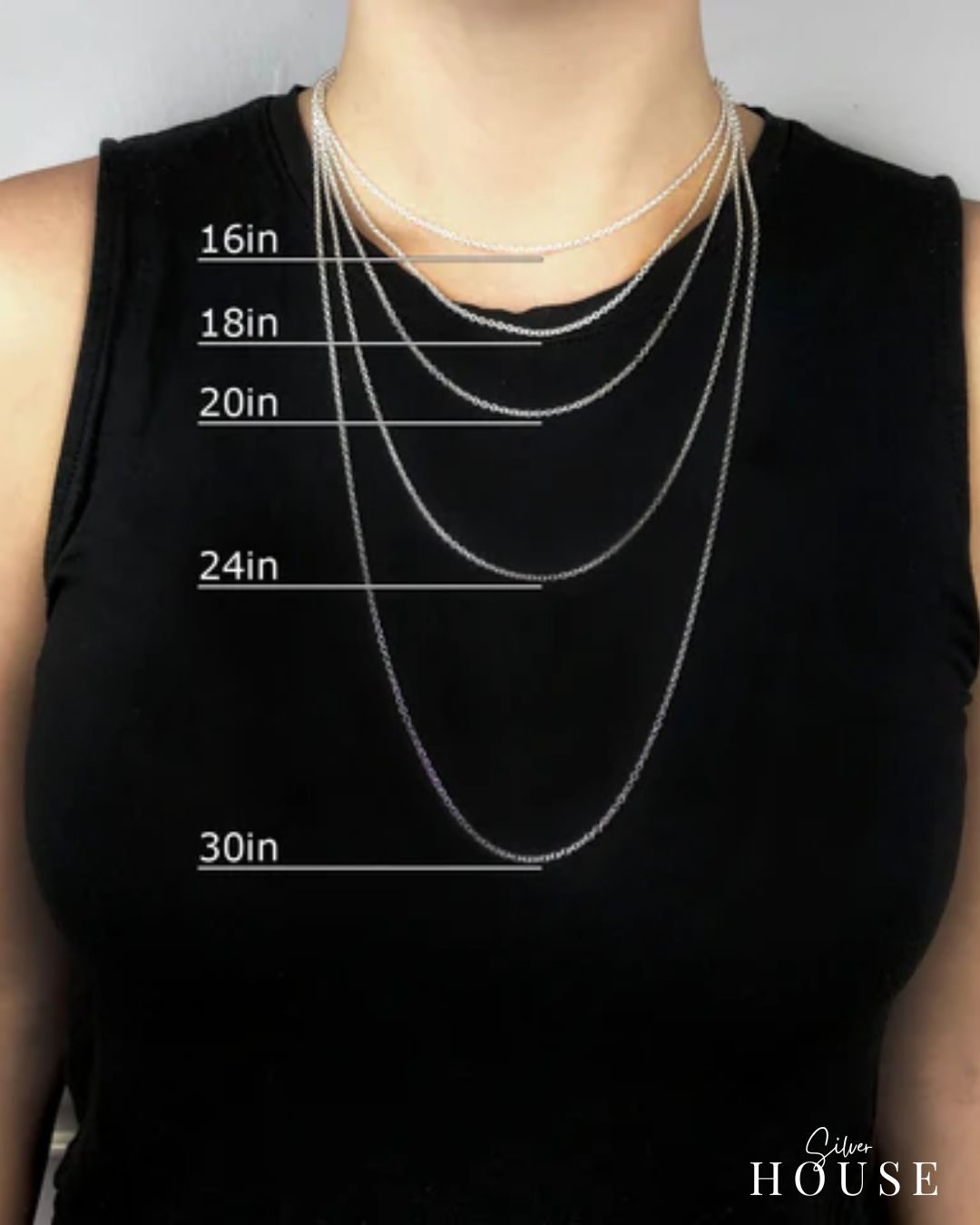 Women's chain size chart - Silver House